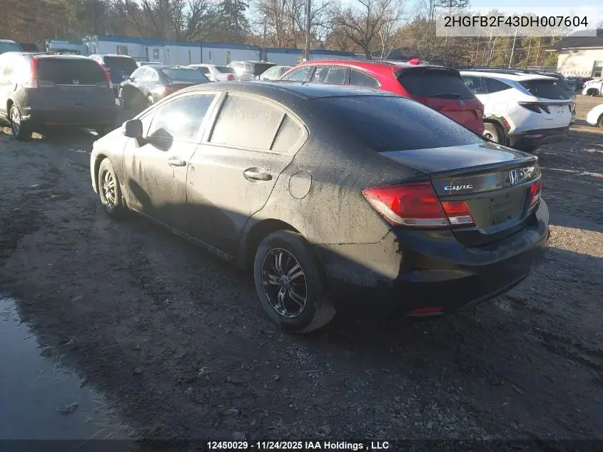 2HGFB2F43DH007604 2013 Honda Civic Lx