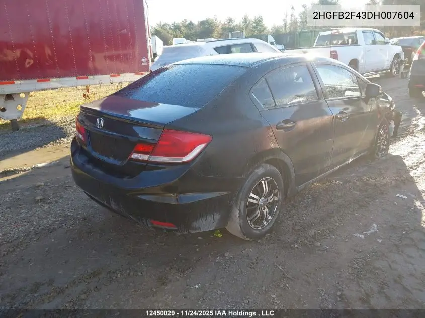 2HGFB2F43DH007604 2013 Honda Civic Lx
