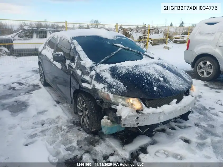2HGFB2F7XDH034776 2013 Honda Civic Touring
