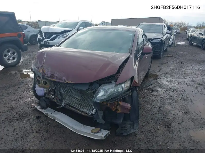 2HGFB2F56DH017116 2013 Honda Civic Lx