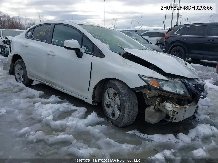 2HGFB2F48DH029355 2013 Honda Civic Lx