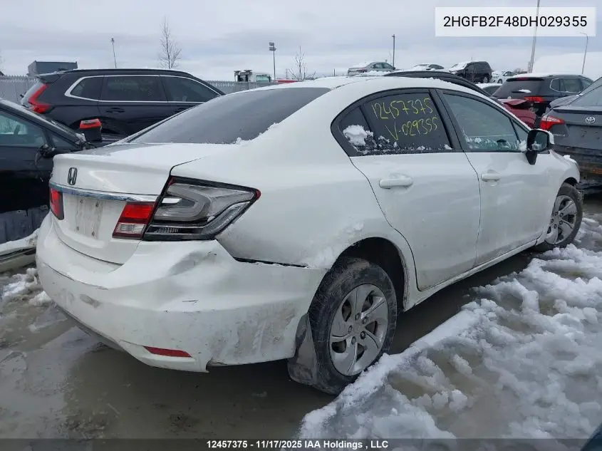 2HGFB2F48DH029355 2013 Honda Civic Lx