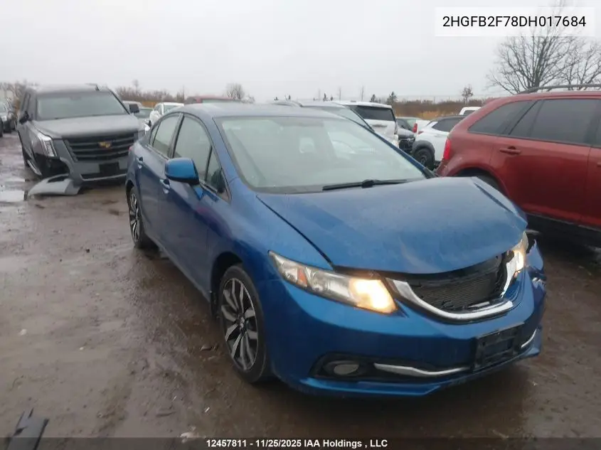 2HGFB2F78DH017684 2013 Honda Civic Touring