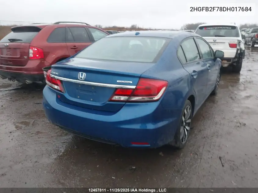 2HGFB2F78DH017684 2013 Honda Civic Touring
