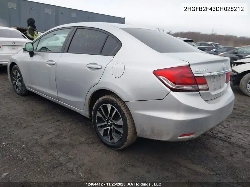 2HGFB2F43DH028212 2013 Honda Civic Lx