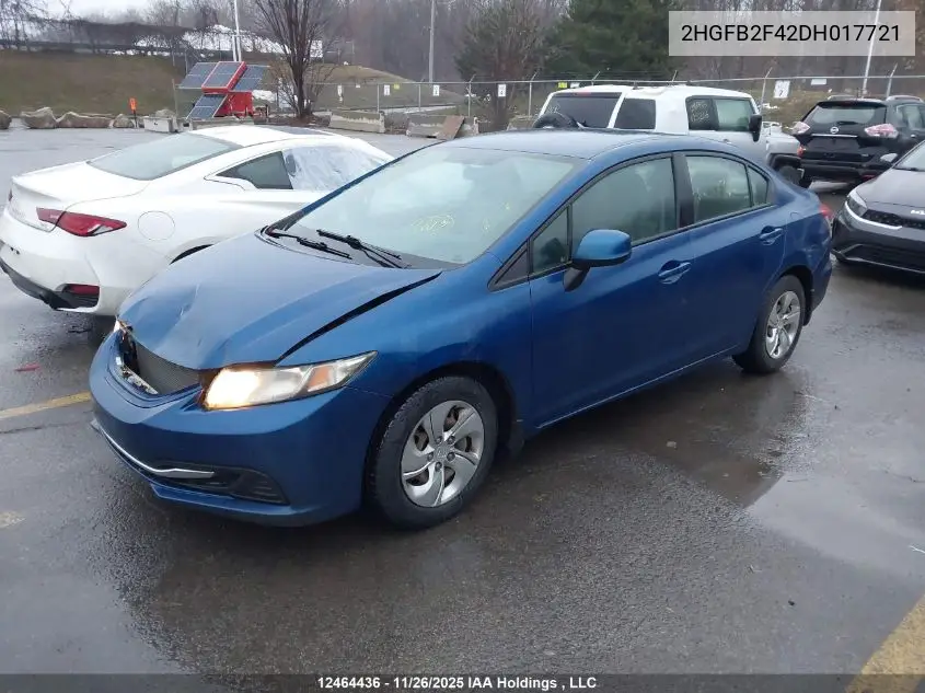 2HGFB2F42DH017721 2013 Honda Civic Lx