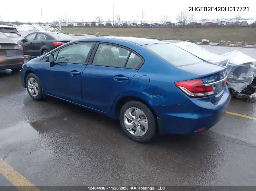 2HGFB2F42DH017721 2013 Honda Civic Lx