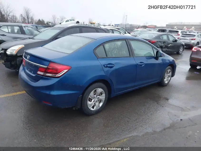 2HGFB2F42DH017721 2013 Honda Civic Lx