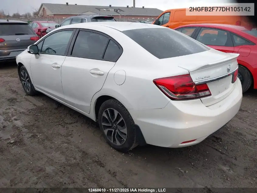 2HGFB2F77DH105142 2013 Honda Civic Touring