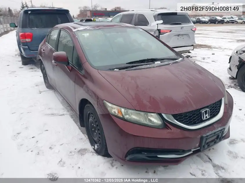 2HGFB2F59DH008149 2013 Honda Civic