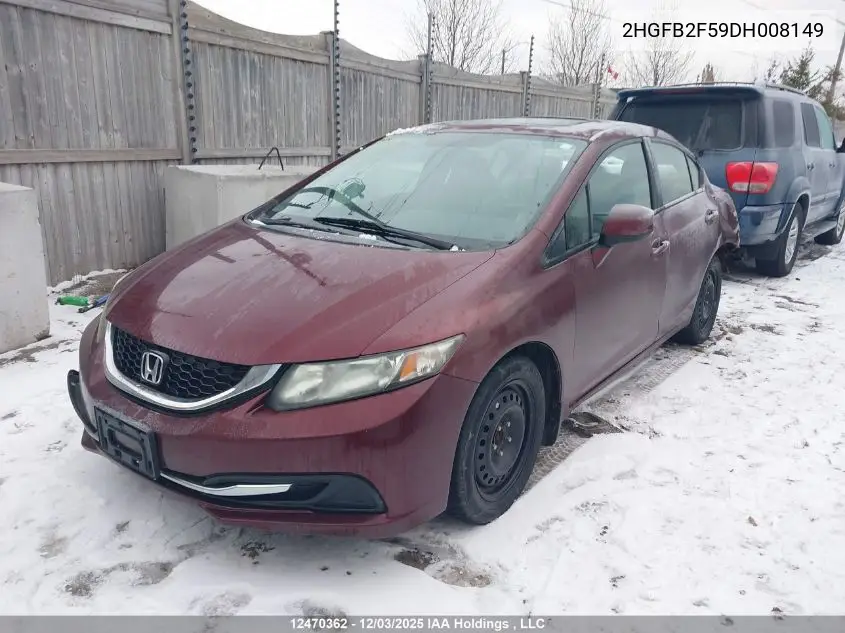 2HGFB2F59DH008149 2013 Honda Civic
