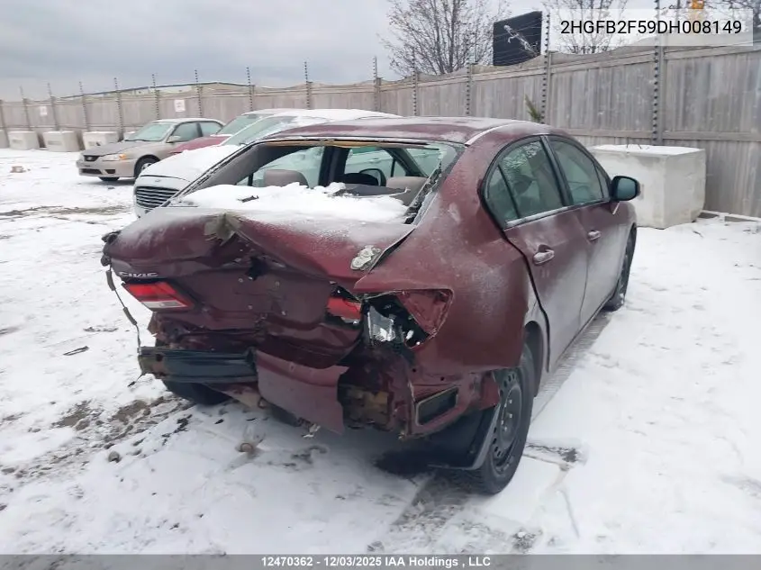 2HGFB2F59DH008149 2013 Honda Civic