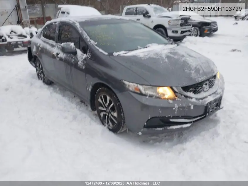2HGFB2F59DH103729 2013 Honda Civic Ex 4Dr