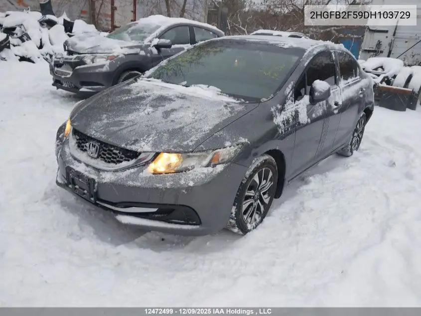 2HGFB2F59DH103729 2013 Honda Civic Ex 4Dr
