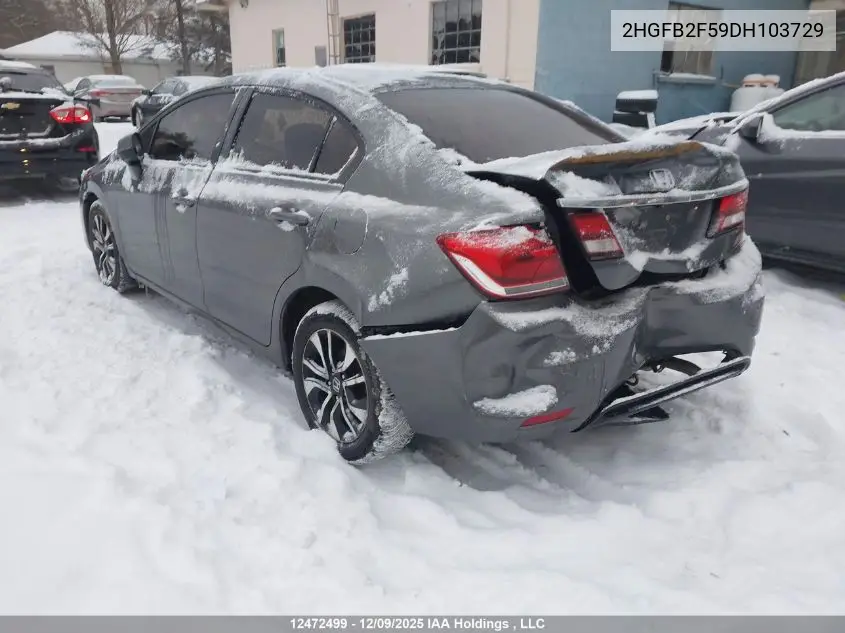 2HGFB2F59DH103729 2013 Honda Civic Ex 4Dr