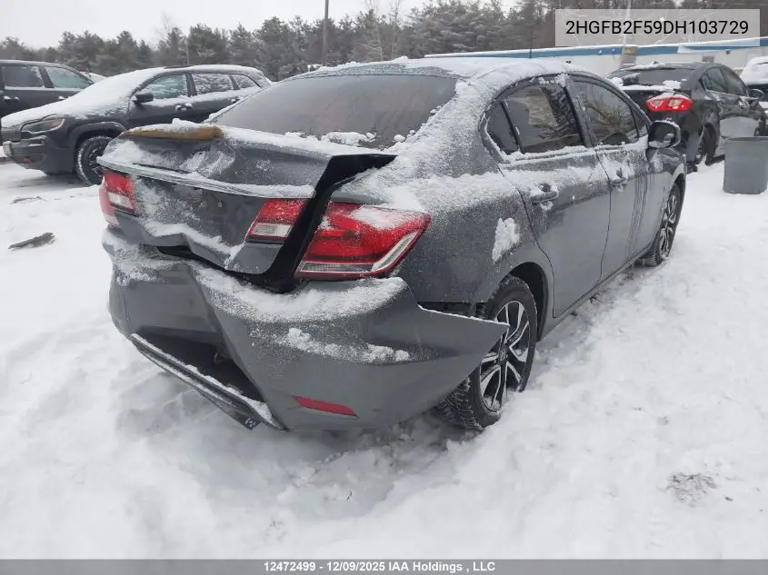 2HGFB2F59DH103729 2013 Honda Civic Ex 4Dr