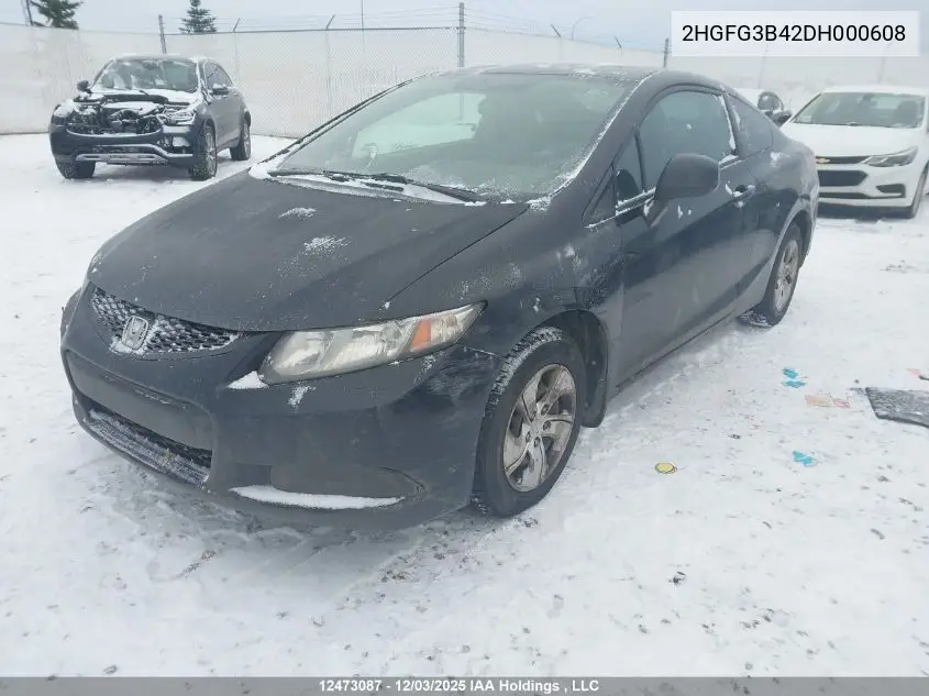 2HGFG3B42DH000608 2013 Honda Civic Lx