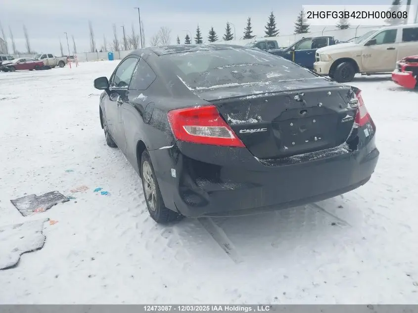 2HGFG3B42DH000608 2013 Honda Civic Lx