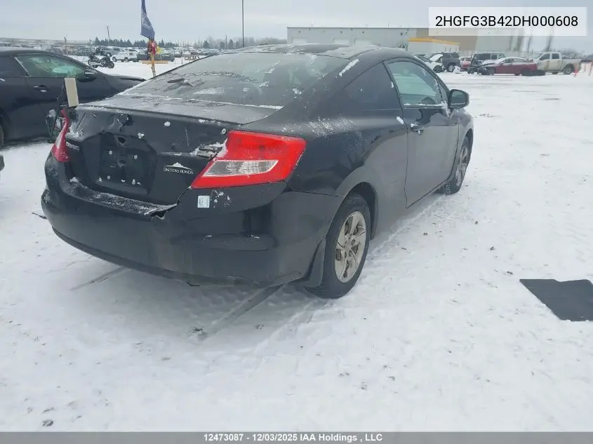 2HGFG3B42DH000608 2013 Honda Civic Lx