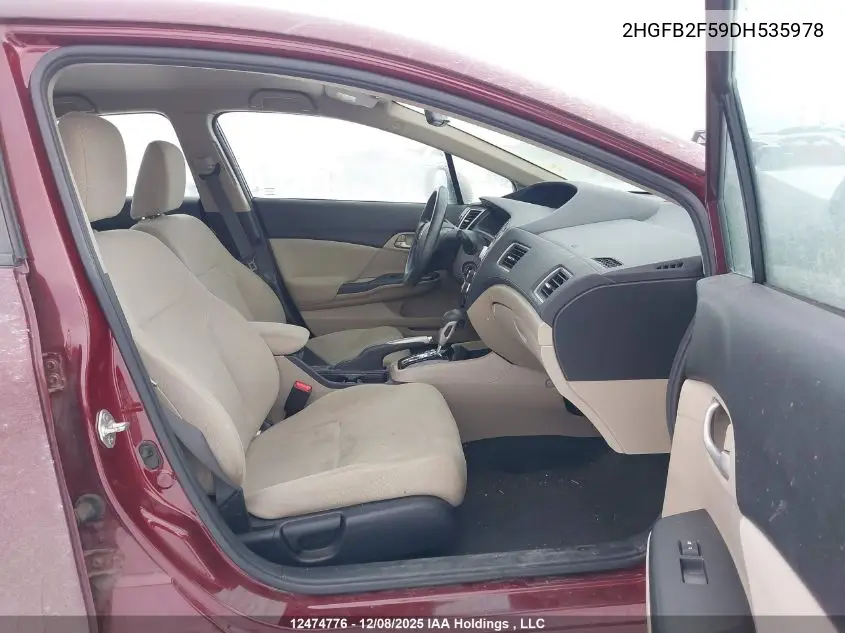 2HGFB2F59DH535978 2013 Honda Civic Ex