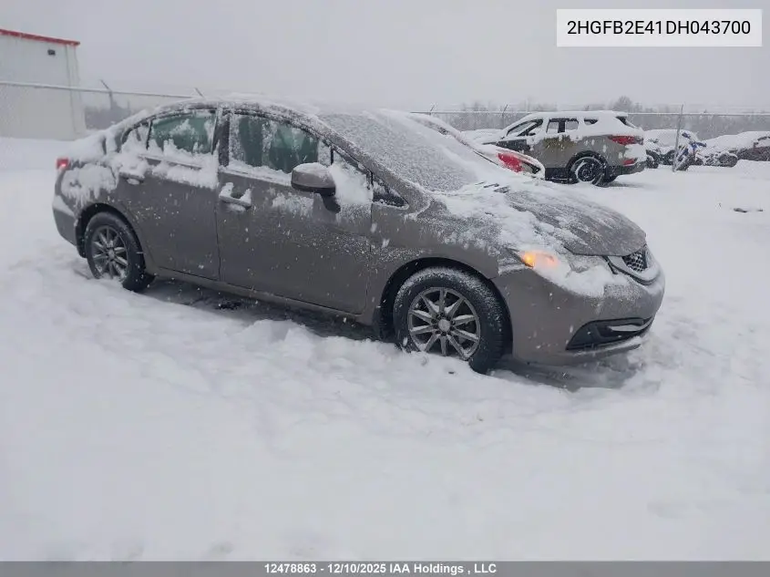 2HGFB2E41DH043700 2013 Honda Civic Lx