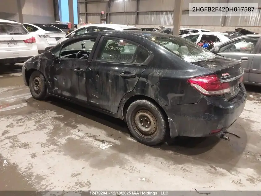 2HGFB2F42DH017587 2013 Honda Civic Lx