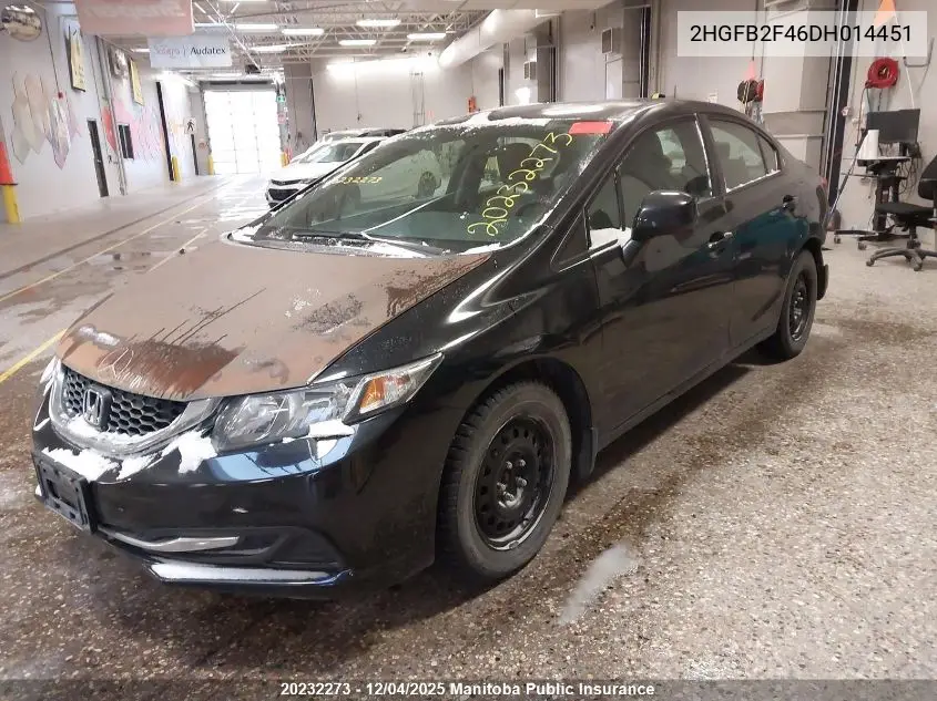2HGFB2F46DH014451 2013 Honda Civic Lx