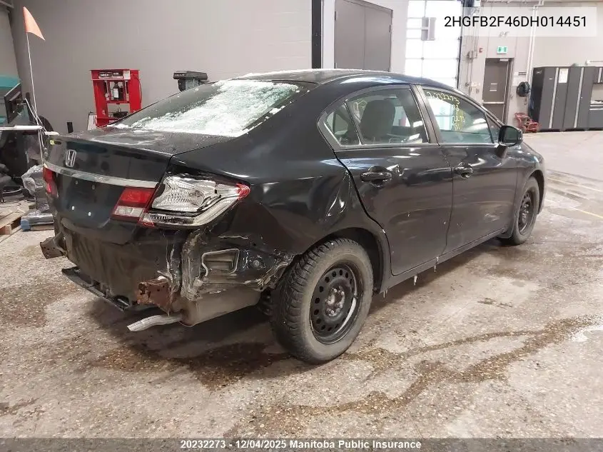 2HGFB2F46DH014451 2013 Honda Civic Lx