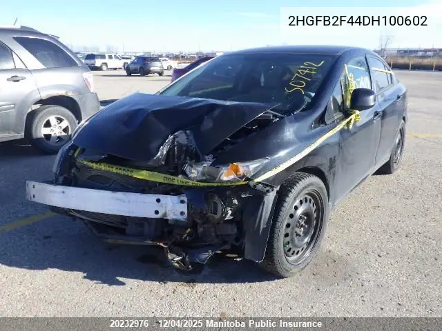 2HGFB2F44DH100602 2013 Honda Civic Lx