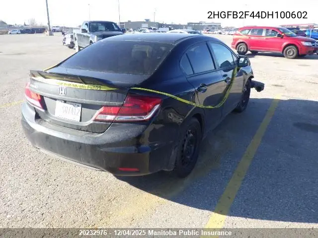 2HGFB2F44DH100602 2013 Honda Civic Lx