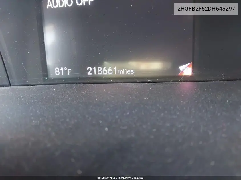 2HGFB2F52DH545297 2013 Honda Civic Lx