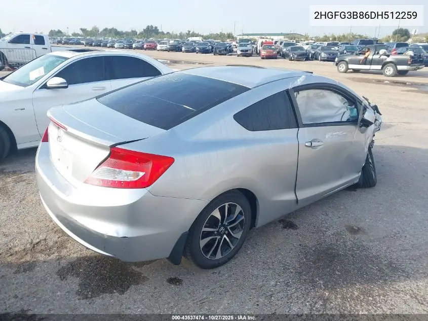 2HGFG3B86DH512259 2013 Honda Civic Ex