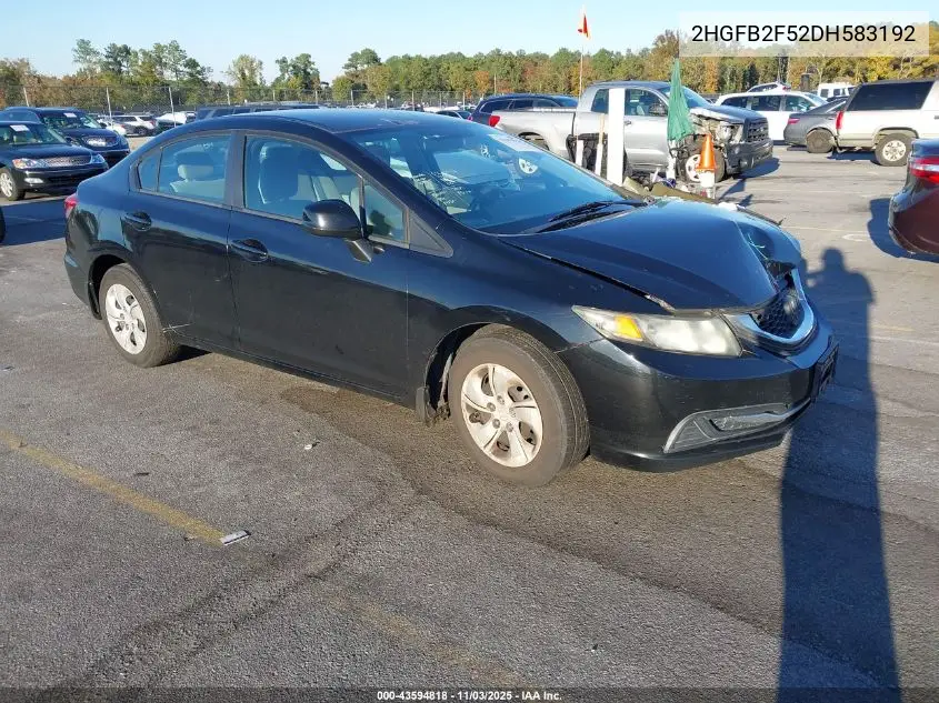 2HGFB2F52DH583192 2013 Honda Civic Lx
