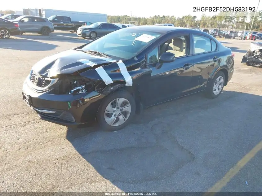 2HGFB2F52DH583192 2013 Honda Civic Lx
