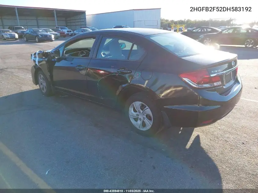 2HGFB2F52DH583192 2013 Honda Civic Lx