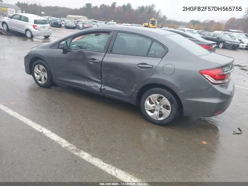 2HGFB2F57DH565755 2013 Honda Civic Lx
