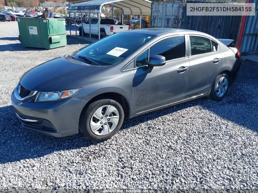 2HGFB2F51DH584155 2013 Honda Civic Lx