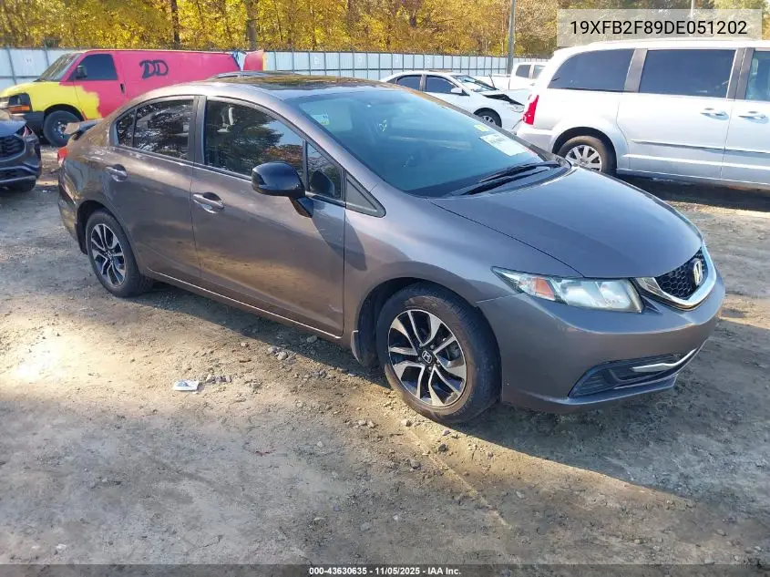 19XFB2F89DE051202 2013 Honda Civic Ex