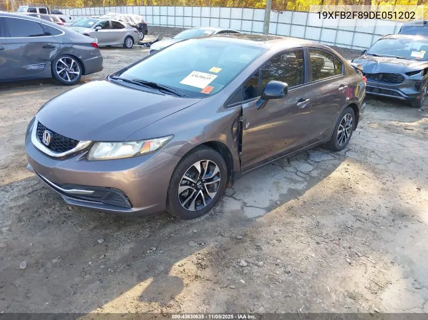 19XFB2F89DE051202 2013 Honda Civic Ex