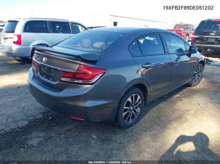 19XFB2F89DE051202 2013 Honda Civic Ex