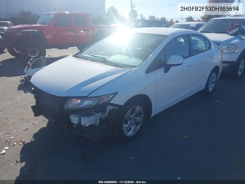 2HGFB2F53DH585694 2013 Honda Civic Lx