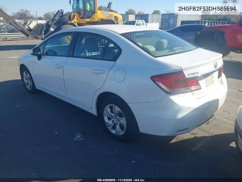 2HGFB2F53DH585694 2013 Honda Civic Lx
