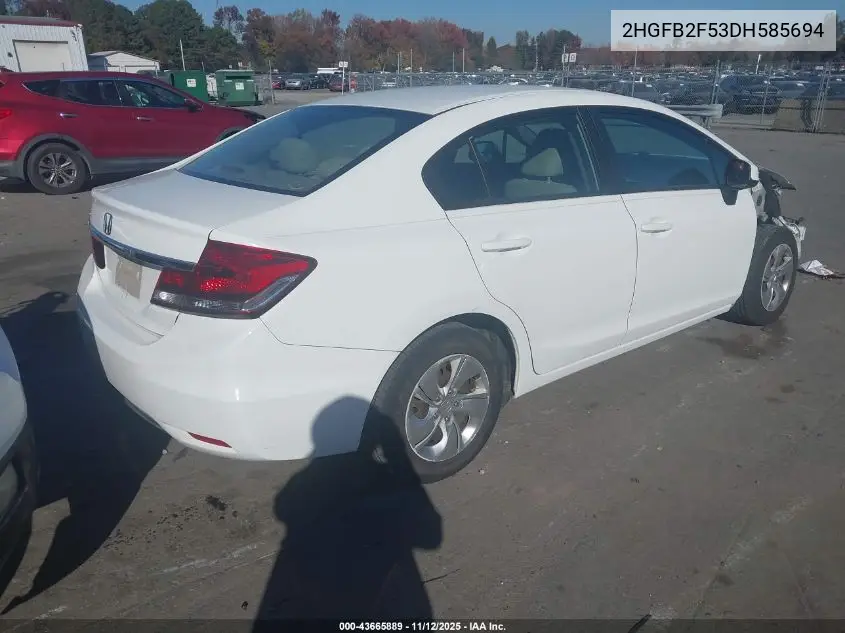2HGFB2F53DH585694 2013 Honda Civic Lx