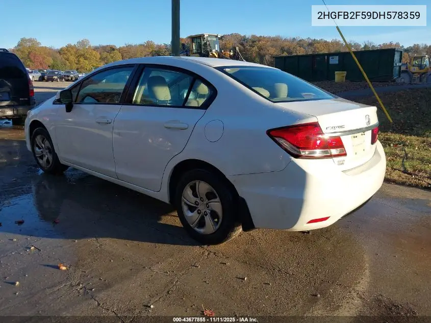 2HGFB2F59DH578359 2013 Honda Civic Lx