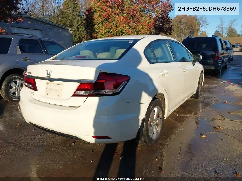 2HGFB2F59DH578359 2013 Honda Civic Lx