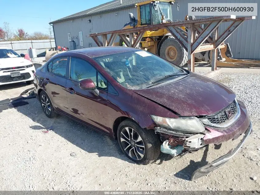 2HGFB2F50DH600930 2013 Honda Civic Lx