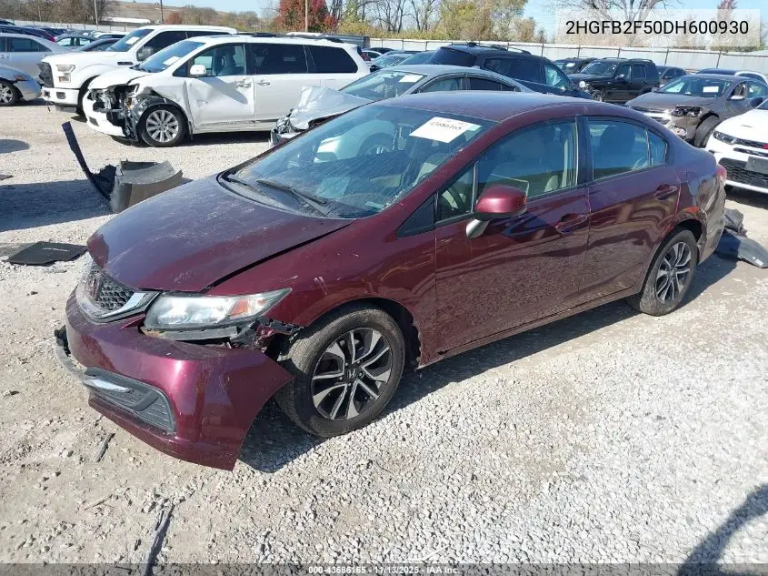 2HGFB2F50DH600930 2013 Honda Civic Lx