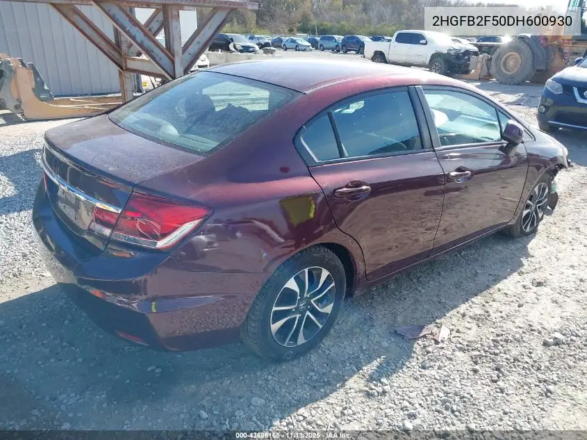 2HGFB2F50DH600930 2013 Honda Civic Lx