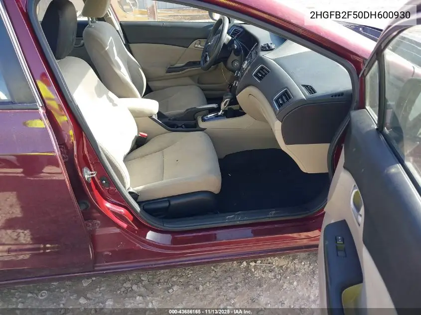 2HGFB2F50DH600930 2013 Honda Civic Lx