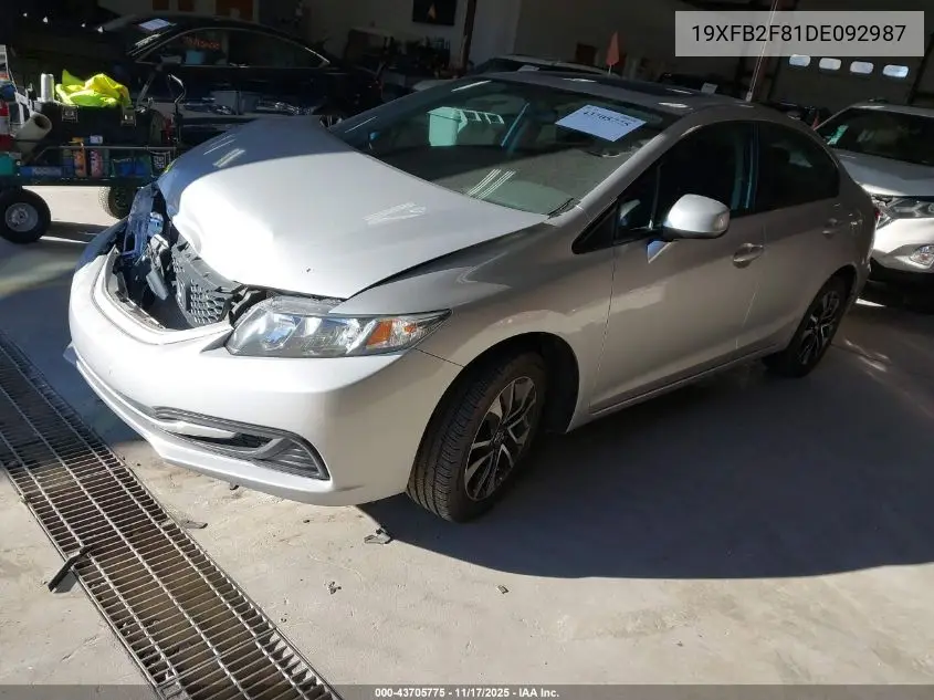 19XFB2F81DE092987 2013 Honda Civic Ex